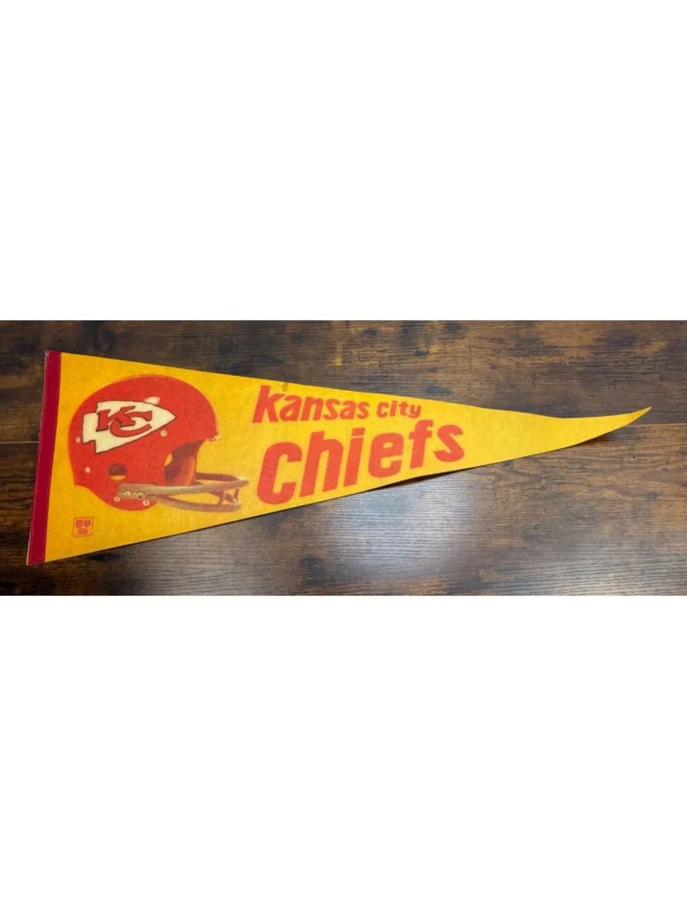Vintage Kansas City Chiefs Pennant Felt Flag NFL Memorabilia 30 inches